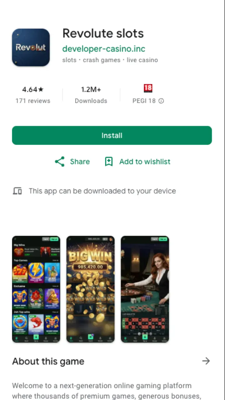 Revolute slots app